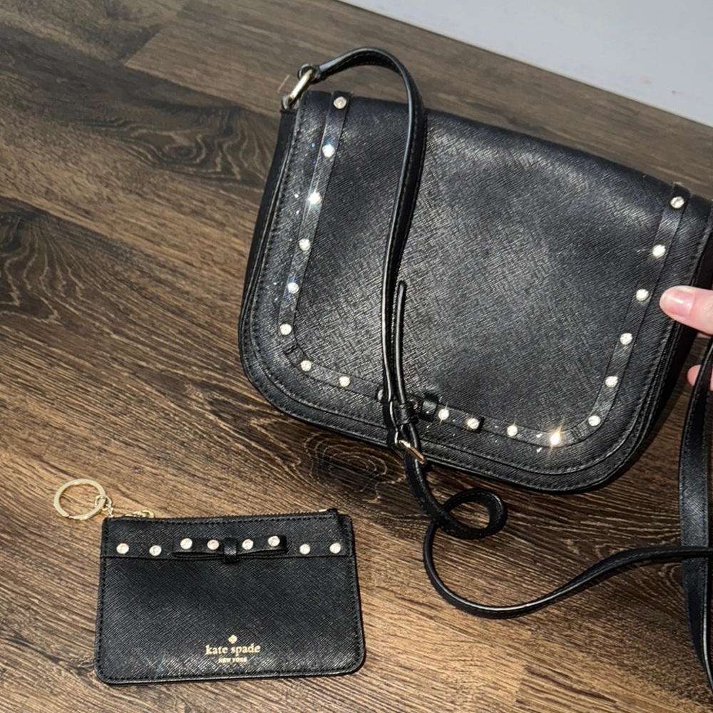 Kate Spade Black Studded Crossbody Bag